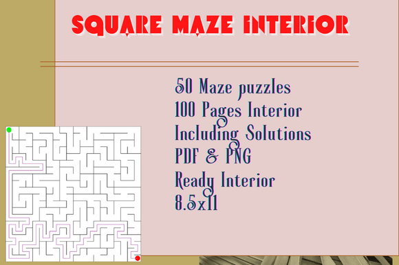 8.5x11 Square Maze Game for Creative Engagement