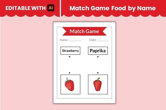 Enhancing Learning and Creativity with the Match Game Food by Name Worksheet 6