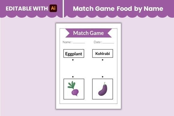 Enhancing Learning Through Match Game Food by Name Worksheet 7