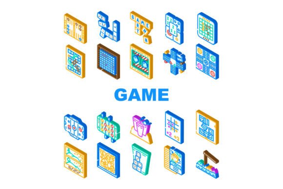 Game Board Table Play Icons Set Vector: A Visual Resource for Creative and Educational Projects
