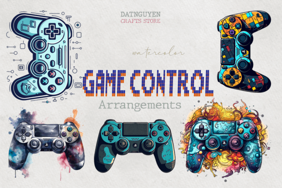 Game Pad Watercolor Bundle PNG: A Practical Design Resource for Creative Professionals