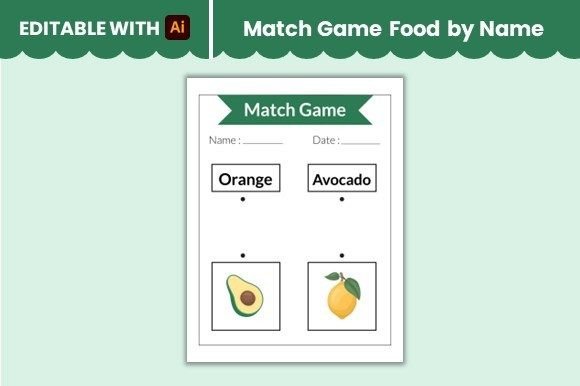 Match Game Food by Name Worksheet 8: A Practical Tool for Visual Learning