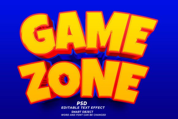 PSD 3D Game Zone Editable Text Effect: A Practical Choice for Designers