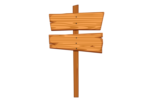 Rustic Cartoon Signpost Wooden Plank Design