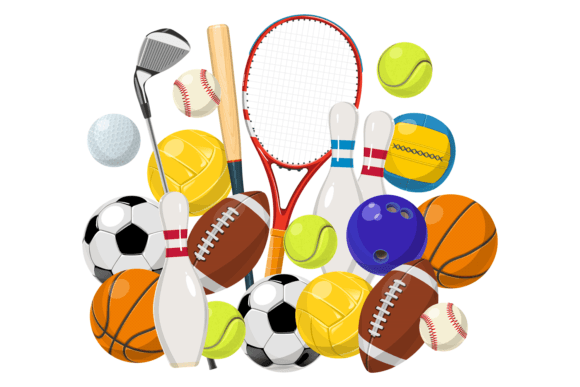 Sport Balls Pile. Cartoon Activity Game: A Strategic Tool for Visual Communication and Creative Planning